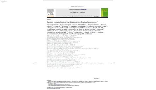 Classical biological control for the protection of natural ecosystems